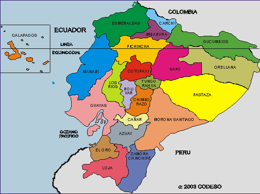 Mapa de provincias del Ecuador