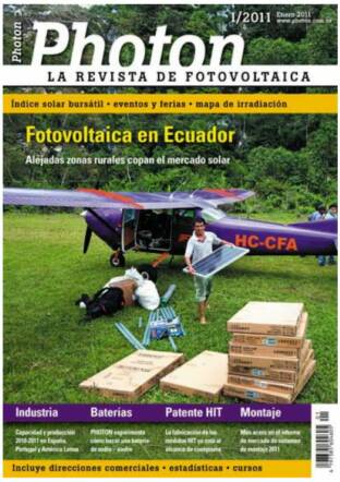Photon La Revista de Fotovoltaica - Fotovoltaica en Ecuador Foto:Photon Rolf Schulten