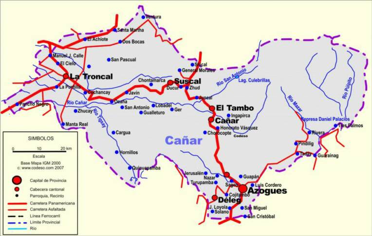 Mapa Map Landkarte Cañar