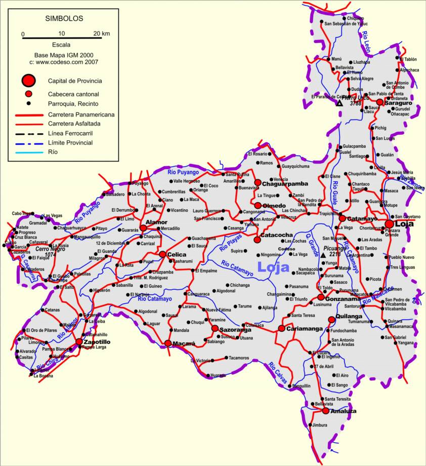 Mapa Map Landkarte Loja