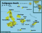 LandKarte der Galapagos Inseln